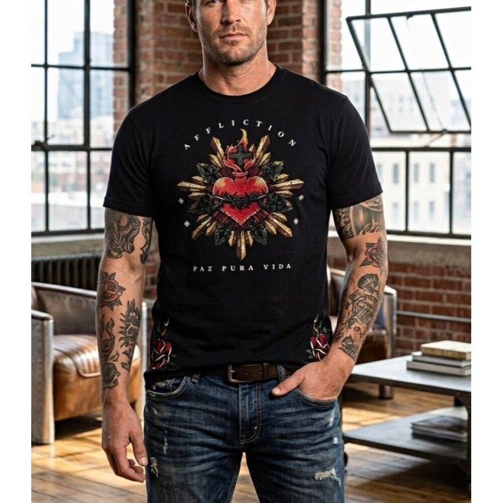 Affliction Black Label Shirt Mens XL Eternal Kingdom Paz Pura Vida Y2K Grung